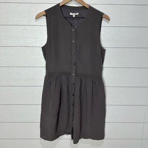 NWT Madewell Gray Sleeveless Silk Dress Size 6